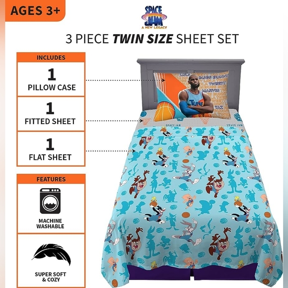 Space Jam Microfiber Twin Sheet Set - Picture 4 of 6